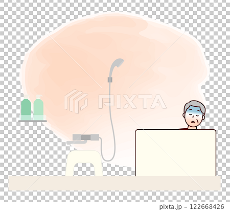 Elderly man loses consciousness while bathing 122668426