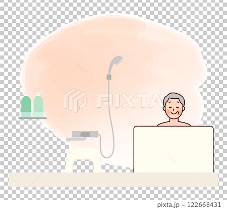 一位老人在家洗澡取暖 一位老人在家洗澡取暖 122668431