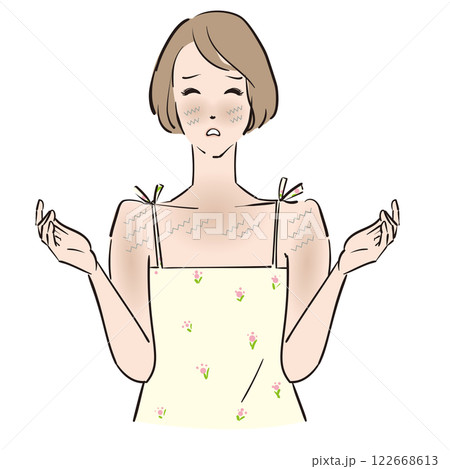 全身のスキントラブルに悩む女性 122668613