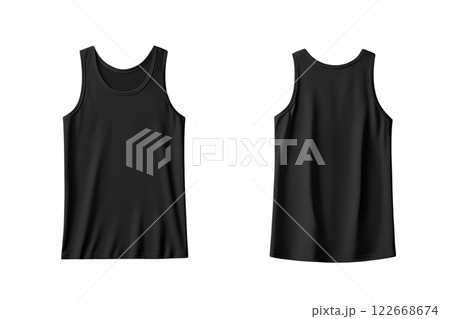 Black tanktop  isolated on a transparent background.AI-generated item 122668674