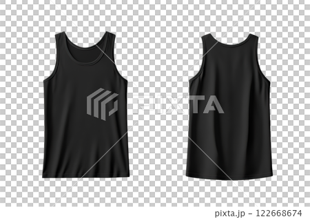 Black tanktop  isolated on a transparent background.AI-generated item 122668674