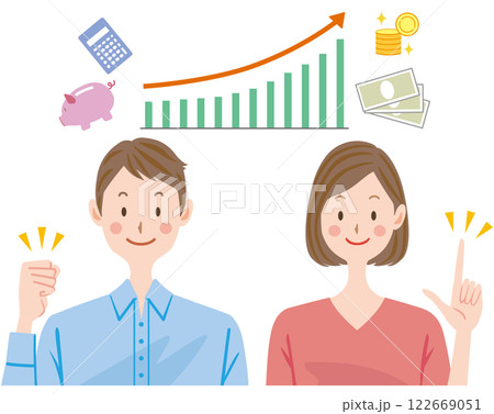 投資 資産形成 夫婦 イラスト 投資 資産形成 夫婦 イラスト 122669051