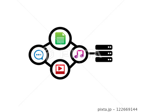 Share data logo symbol or icon template 122669144