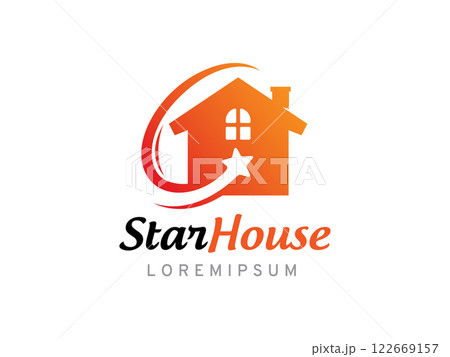 House and star logo symbol or icon template 122669157