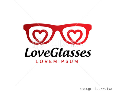 Glasses and love logo symbol or icon template 122669158