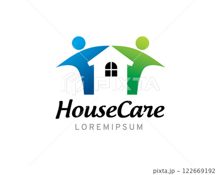 People and house logo symbol or icon template 122669192