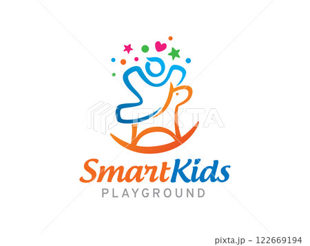 Smart kids or Playground logo symbol or icon template 122669194