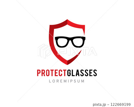 Glasses and Shield logo symbol or icon template Glasses and Shield logo symbol or icon template 122669199