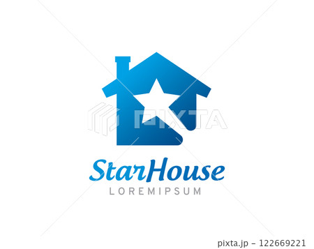 House and star logo symbol or icon template House and star logo symbol or icon template 122669221