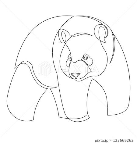 One line panda bear design silhouette. Hand drawn minimalism style vector illustration. 122669262
