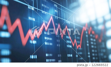 株価チャートとデータの金融イメージ 122669322