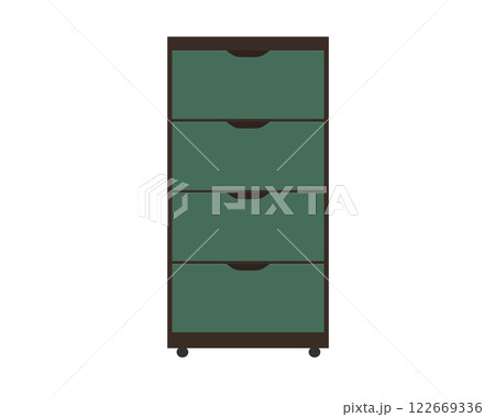 Metal green business working handle file organizer, drawer retro style office interior design 122669336