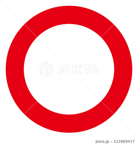 白背景　シンプルな赤まる　イラスト素材 122669417