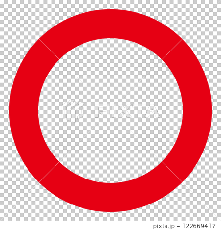 白色背景簡單的紅色圓圈插圖素材 122669417