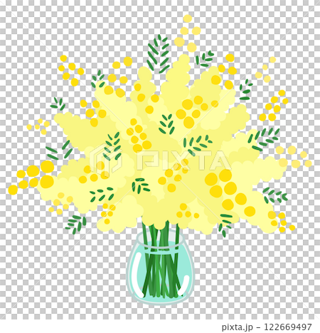 花瓶中的含羞草插圖 122669497