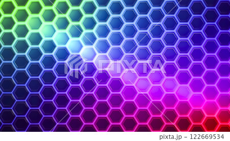 六角形のジオメトリック背景イメージ カラフル 六角形のジオメトリック背景イメージ カラフル 122669534