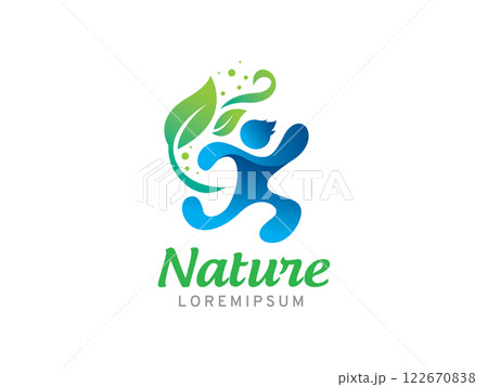 People and leaf logo symbol or icon template 122670838