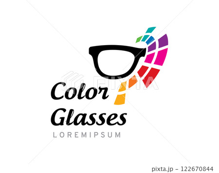Color glasses logo symbol or icon template 122670844