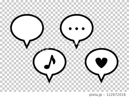 Simple speech bubble icon set 122672016