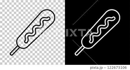 American dog icon illustration / Path editable / Black and white American dog icon illustration / Path editable / Black and white 122673106