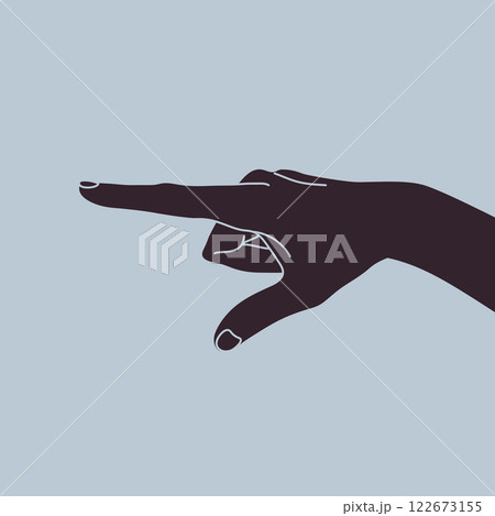 Hand with pointing finger. Human hand with pointing index finger. Vector illustration Hand with pointing finger. Human hand with pointing index finger. Vector illustration 122673155