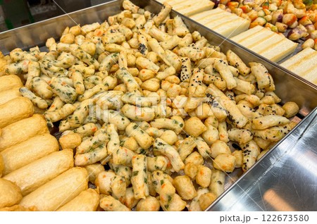 korean traditional street food. fish cake korean traditional street food. fish cake 122673580