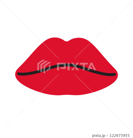 Red lips doodle flat style love isolated icon symbol of love Red lips doodle flat style love isolated icon symbol of love 122673955