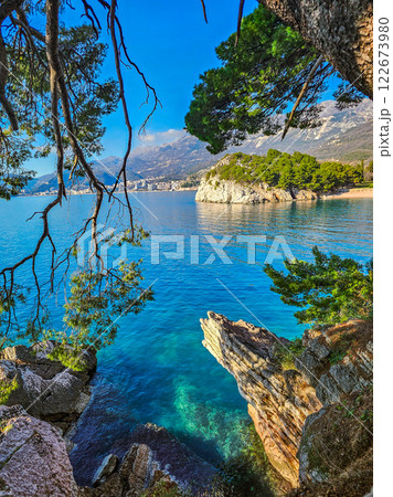 Rocks surrounded by seas: Nature's splendor. Rocks surrounded by seas: Nature's splendor. 122673980