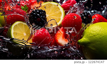 Photo focus macro detailed Assorted exotic fruits . generate Ai Photo focus macro detailed Assorted exotic fruits . generate Ai 122674147