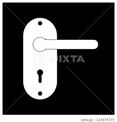 Door handle flat vector icon design Door handle flat vector icon design 122674724