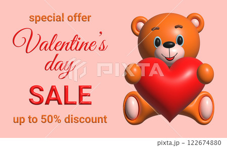 Celebrate this Valentines Day with our special offer featuring an adorable Teddy Bear sale 122674880