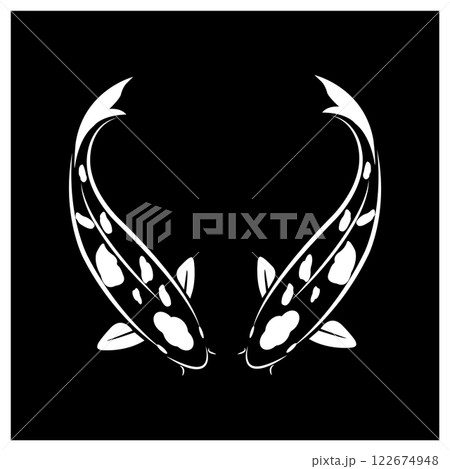 koi goldfish icon simple design 122674948
