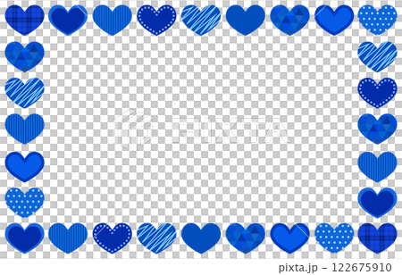 Blue heart white background frame vector illustration material [horizontal] 122675910