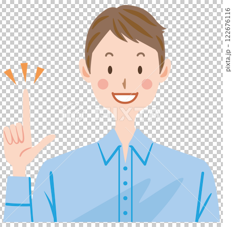 指差し　説明する男性　イラスト 122676116