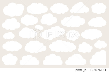 雲型のもこもこのフレームのセット 122676161