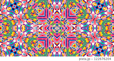 Kaleidoscopic background with bright abstract colorful pattern 122676204