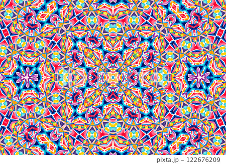 Kaleidoscopic background with bright abstract colorful pattern 122676209