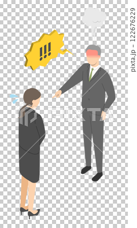 Subordinate being scolded by boss 3 - Isometric 122676229