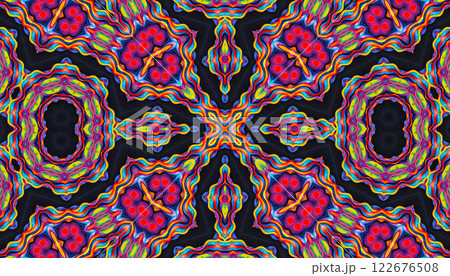 Bright multicolor kaleidoscopic background with abstract pattern Bright multicolor kaleidoscopic background with abstract pattern 122676508