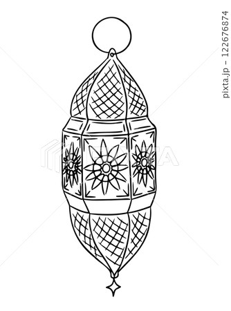 Traditional Islamic lantern with patterns Traditional Islamic lantern with patterns 122676874