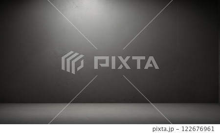 Dark black grungy wall background. concrete wall and floor 122676961