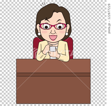 スマホで喜ぶ女性社長 122677228