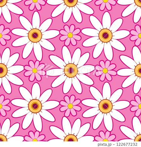 Wildflower Floral Seamless Pattern Vector for Textile, Wallpaper, and Packaging Design Illustration 122677232