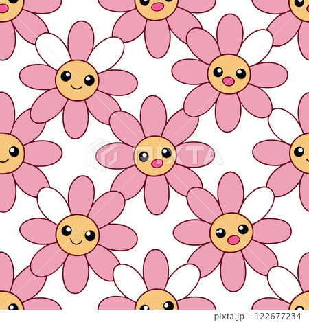 Wildflower Floral Seamless Pattern Vector for Textile, Wallpaper, and Packaging Design Illustration 122677234