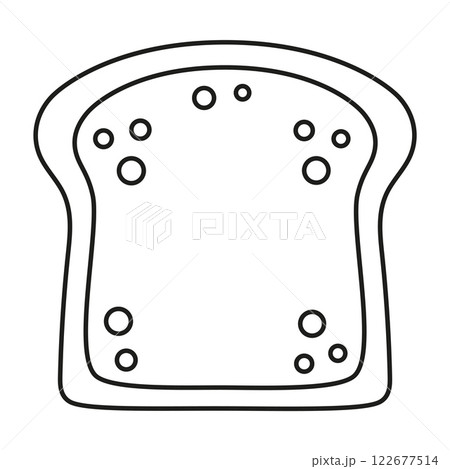 sliced toast bread in outline 122677514