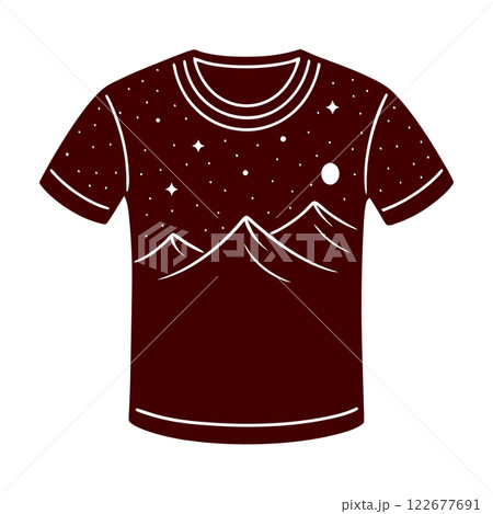 Minimalist T-shirt Outline Vector Design for Apparel Mockups, Branding Projects, Fashion Design 122677691