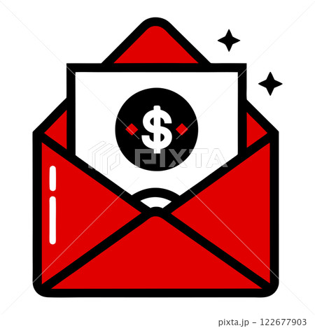 Red Closed Envelope and Lucky Money Chinese New Year Envelope for Invitations, Cards, and Instagram Social Post  122677903