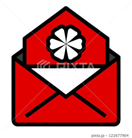 Red Closed Envelope and Lucky Money Chinese New Year Envelope for Invitations, Cards, and Instagram Social Post  122677904
