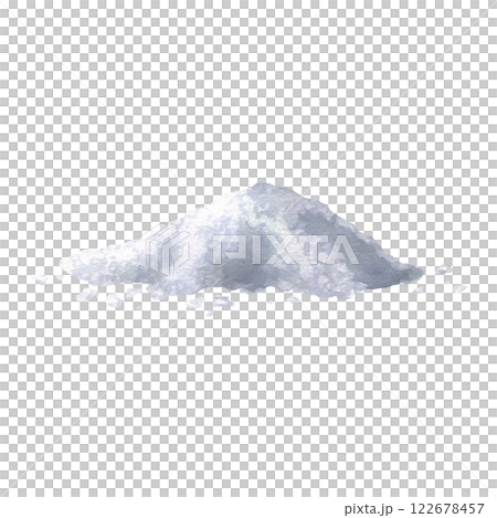 Sea salt scattered. Heap of table salt. Hand drawn watercolor isolated illustration of skin care product or cooking ingredient. Pile of body care scrub. Drawing of eco mineral cosmetic for spa design. 122678457