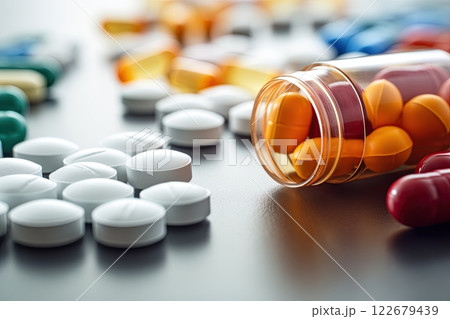 Meidical pills and tablets. Generative Ai Meidical pills and tablets. Generative Ai 122679439